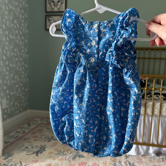 Blue Floral Baby Romper - Picture 2 of 2